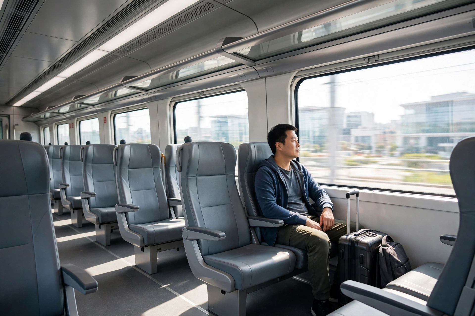 Airport express train interior in China