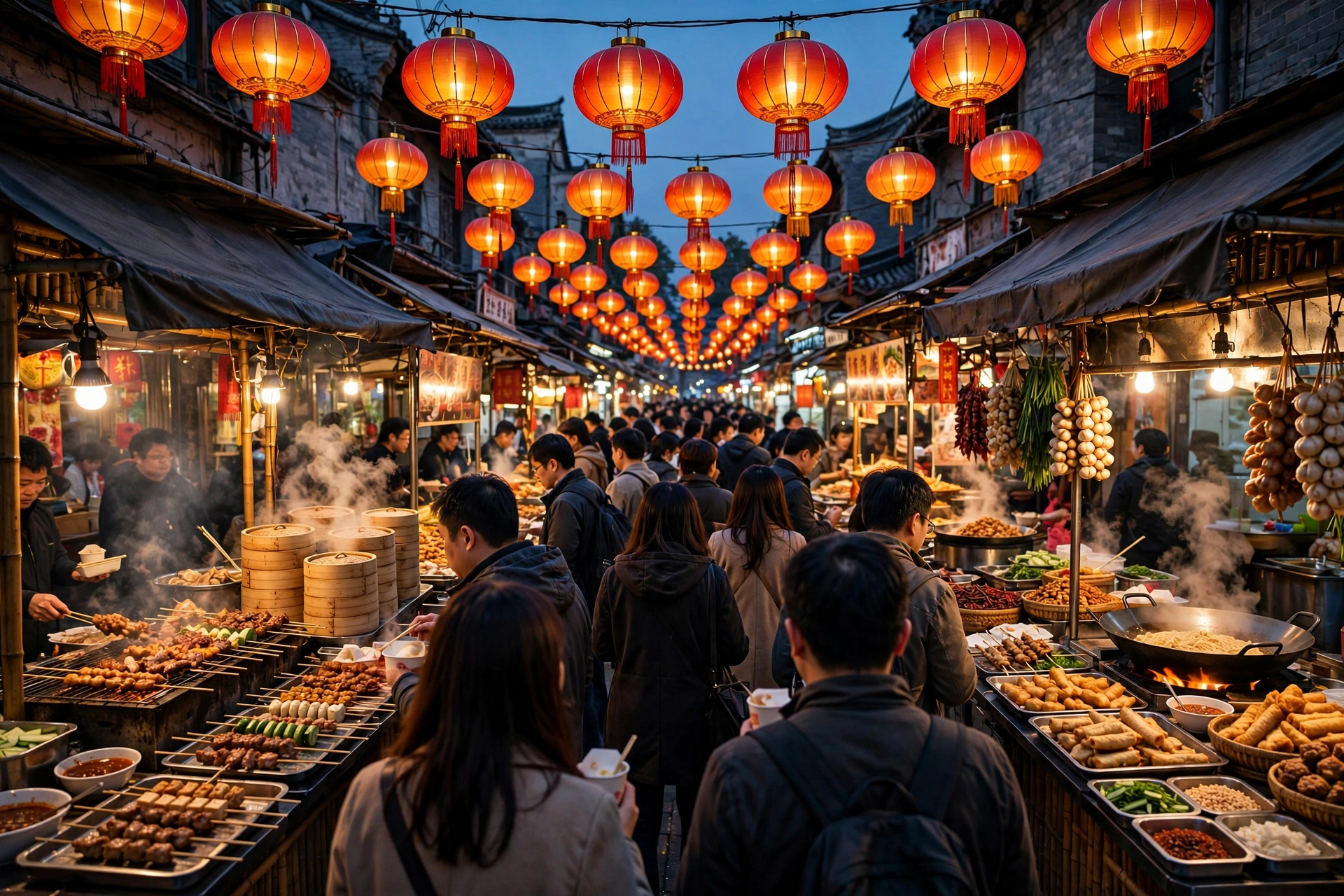 Vibrant Chinese night market