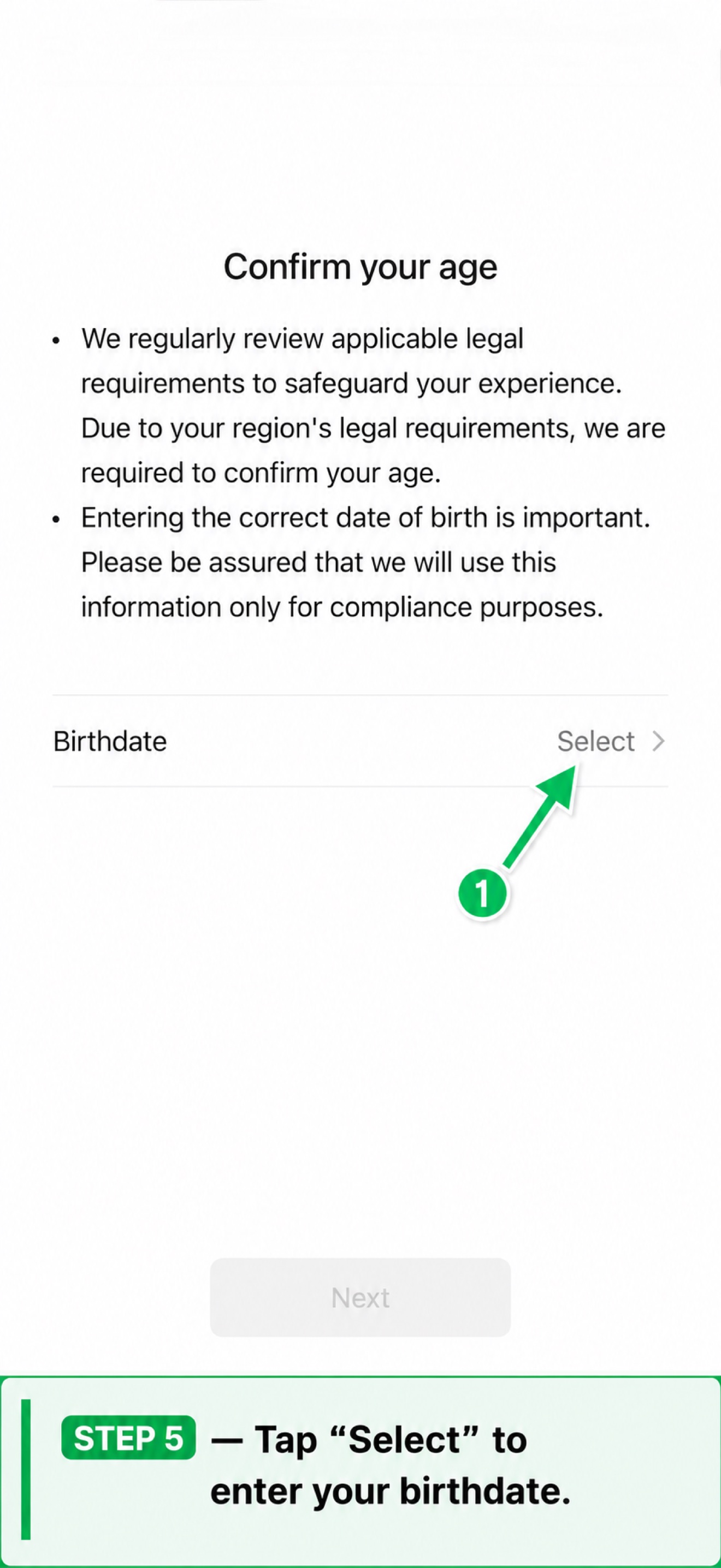 WeChat sign-up step 5