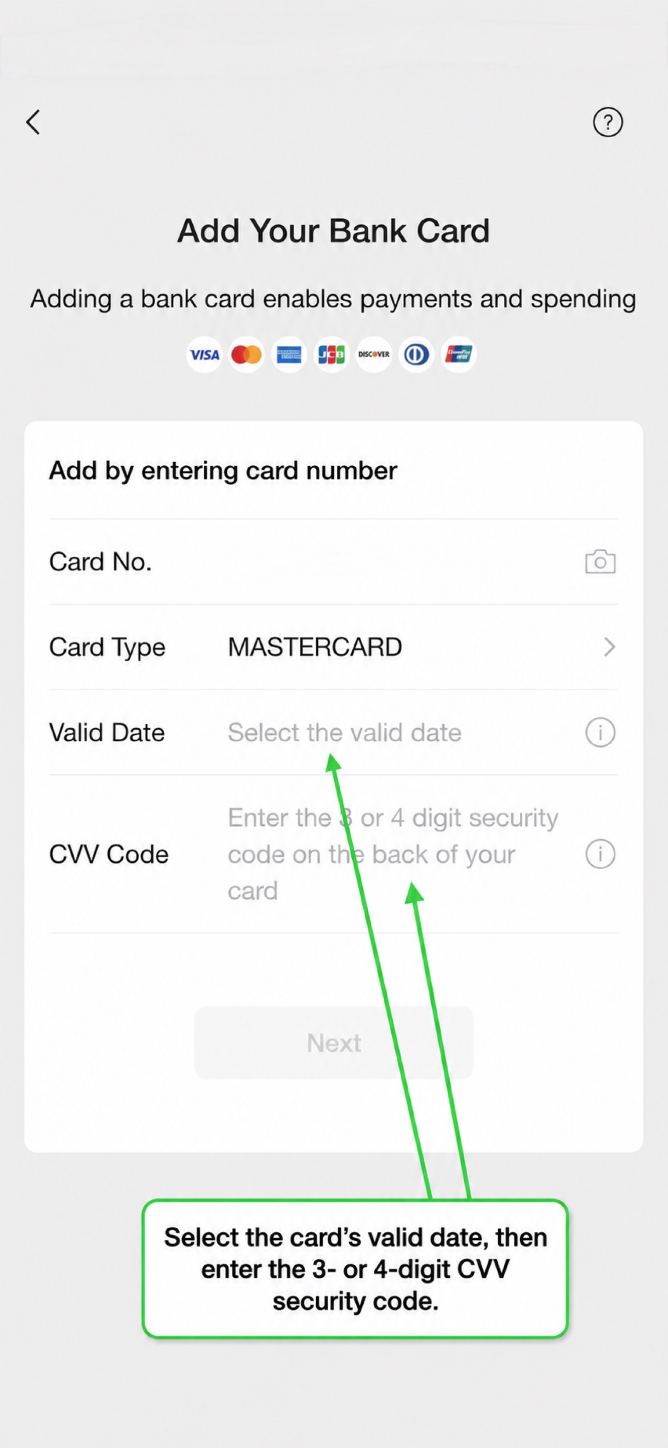 Card auto-detected as Mastercard